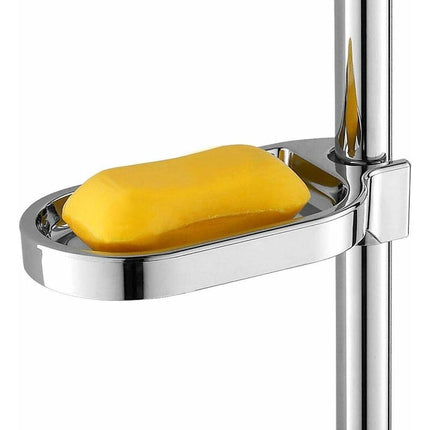 Shower Soap Tool, Abs Soap Dish Soap Holder Clip-On Tray Adjustable Flat Rail Practical Bathroom Gadget.