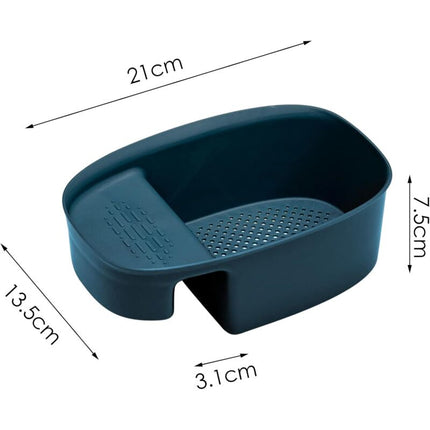 Kitchen Drain Baskets, Hanging Sink Basket Drain Holder Hanging Storage Shelf Sponge Holder Sink Drain Basket (Blue).