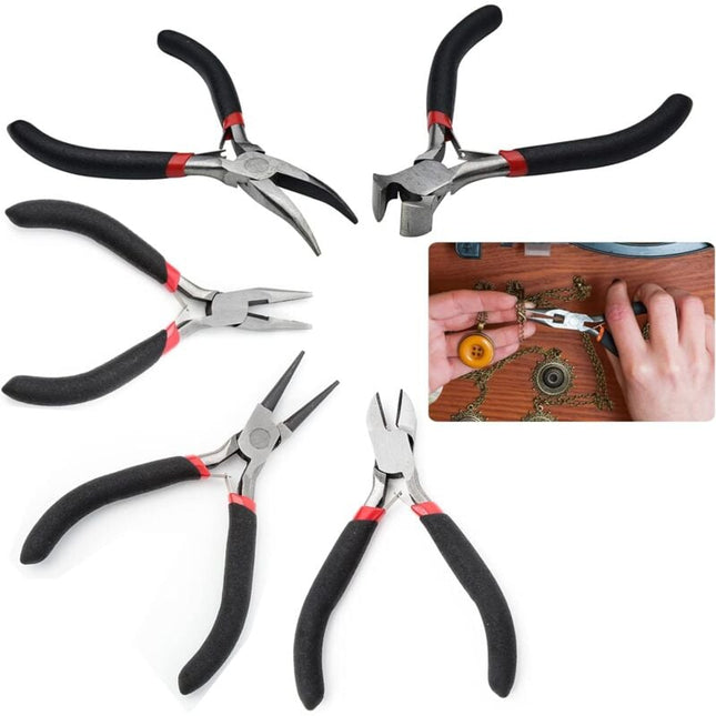 Inherited 5 pcs Beading Jewelry ROund Nose Pliers Diy Tool For Electrical And Carpentry Work, Diy Jewelry Making (Small).