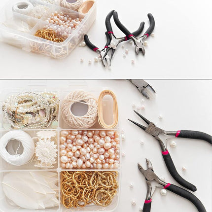 Inherited 5 pcs Beading Jewelry ROund Nose Pliers Diy Tool For Electrical And Carpentry Work, Diy Jewelry Making (Small).