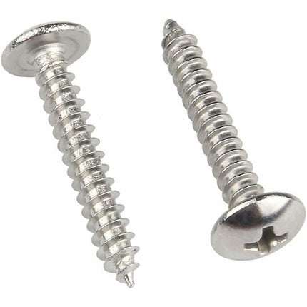 M4 X 25Mm 40 pcs ROund Head Wood Screws 304 Stainless Steel Cross Recessed Mushroom Head Self Tapping Screws Fasteners.