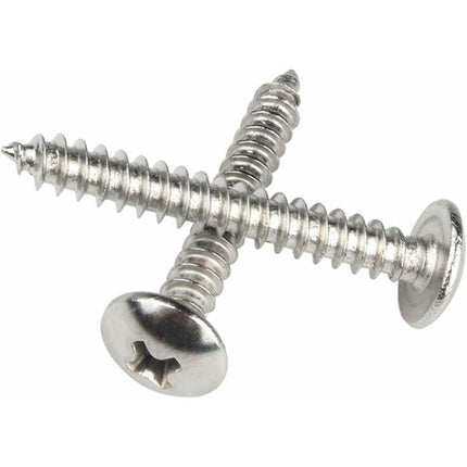 M4 X 25Mm 40 pcs ROund Head Wood Screws 304 Stainless Steel Cross Recessed Mushroom Head Self Tapping Screws Fasteners.