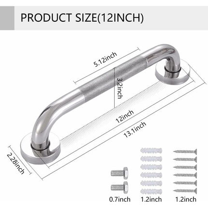 Bathroom Grab Bar, Sus 304 Stainless Steel Bathtub Handle With Non-Slip Grip, Toilet Grab Bar For.