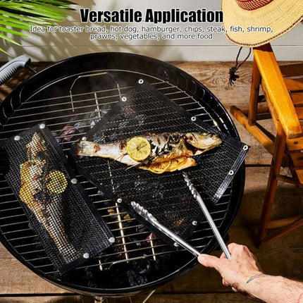 Bbq Grilling Bags, Reusable Grilling Bag Outdoor Cooking Pouch For Meat, Fish, Vegetables, 27X22Cm.