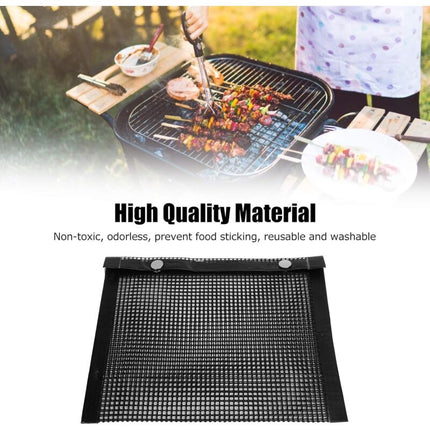 Bbq Grilling Bags, Reusable Grilling Bag Outdoor Cooking Pouch For Meat, Fish, Vegetables, 27X22Cm.