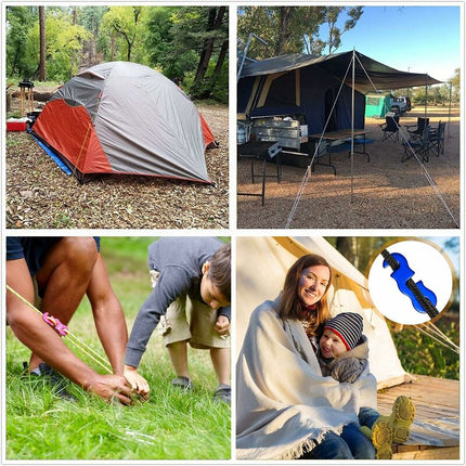 4 pcs Reflective Guy Lines With ROpe Tensioner, 4M, Diameter: 3Mm, Tear Resistant, For Tent And Shade Sail.