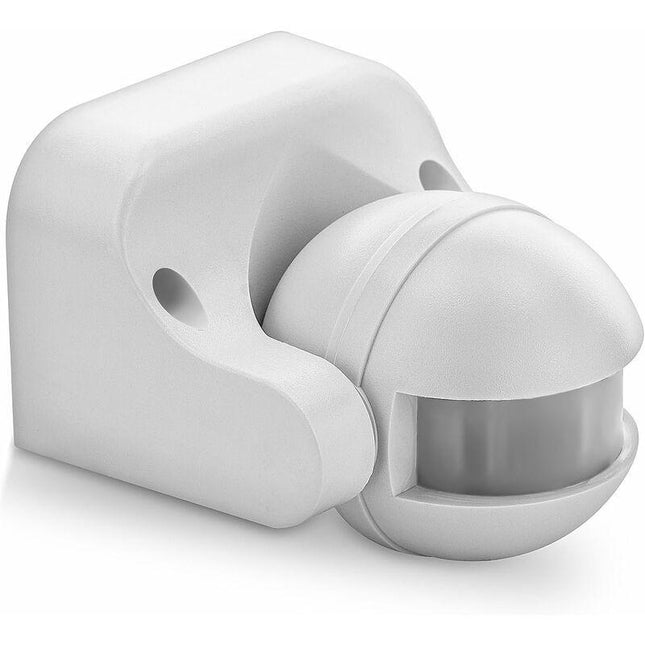 1X Infrared Motion Detector Surface Wall Mount Indoor Outdoor Splashproof 180° Tiltable Working Area 12M Range White.