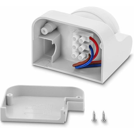 1X Infrared Motion Detector Surface Wall Mount Indoor Outdoor Splashproof 180° Tiltable Working Area 12M Range White.