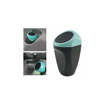Mini Car Trash Can Plastic Waste Bin 16X8Cm Garbage Can Storage Container For Car Interior/Office/Home(Blue-Mini Trash.