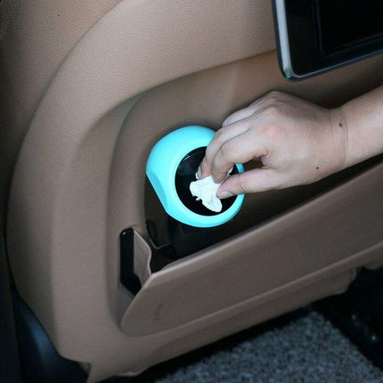 Mini Car Trash Can Plastic Waste Bin 16X8Cm Garbage Can Storage Container For Car Interior/Office/Home(Blue-Mini Trash.