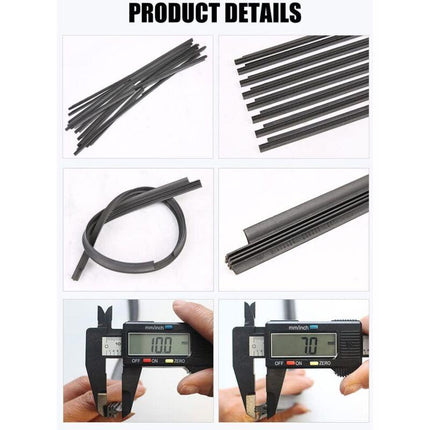 Cuttable Windshield Wiper Blades, Replacement Rubber, Prevents Glass DAmage, 8 Pieces, 700 Mm (Wipers Not Included).