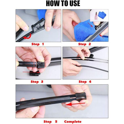 Cuttable Windshield Wiper Blades, Replacement Rubber, Prevents Glass DAmage, 8 Pieces, 700 Mm (Wipers Not Included).