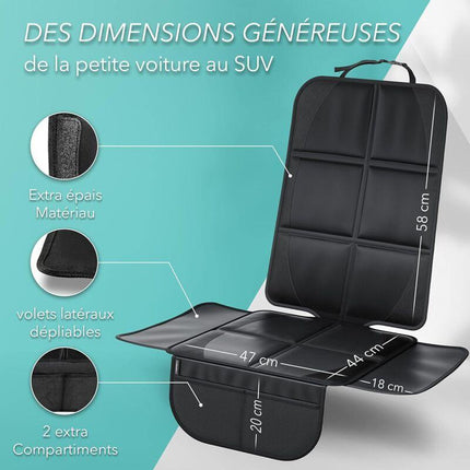 Car Seat Protector - For Car Seat - Premium Rear Seat Protector For Children - Isofix Compatible (Black).