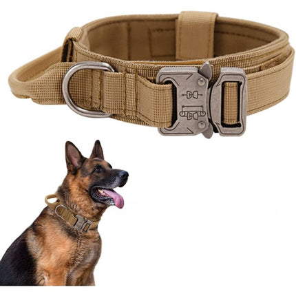Tactical Dog Collar - Military Dog Collar With Control Handle, Adjustable Nylon Padded Dog Collar For Medium Large Dogs.