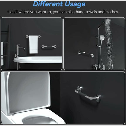 Black Safety Bathtub 40Cm, Non-Slip, Wall-Mounted Stainless Steel Grab Bar, For Bathroom Toilet Handle For.