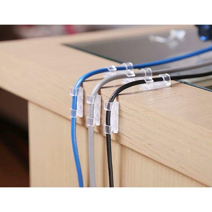 60 Pack Clear Cable Clips, Strong Self-Adhesive Cable Holder, Durable Plastic Cord Management Organizer Clamps For Home.