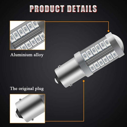 4 X 1156Ba15S LED Bulb Red Super Bright 6000K 5630 33 Smd Backup Light Parking Reverse Position Rear Fog Light Bulb 12V.