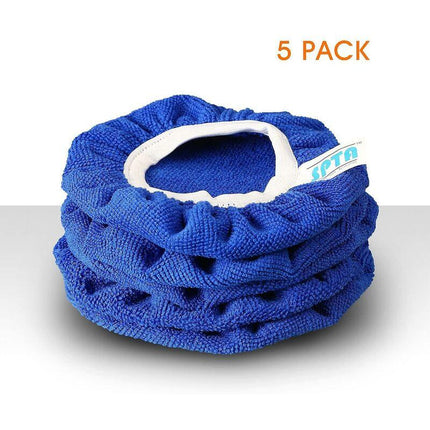 5 pcs (125-150Mm) Buffing Bonnets Microfiber Polishing Bonnets Set Polishing Buffing Bonnets Electric Bonnets For.