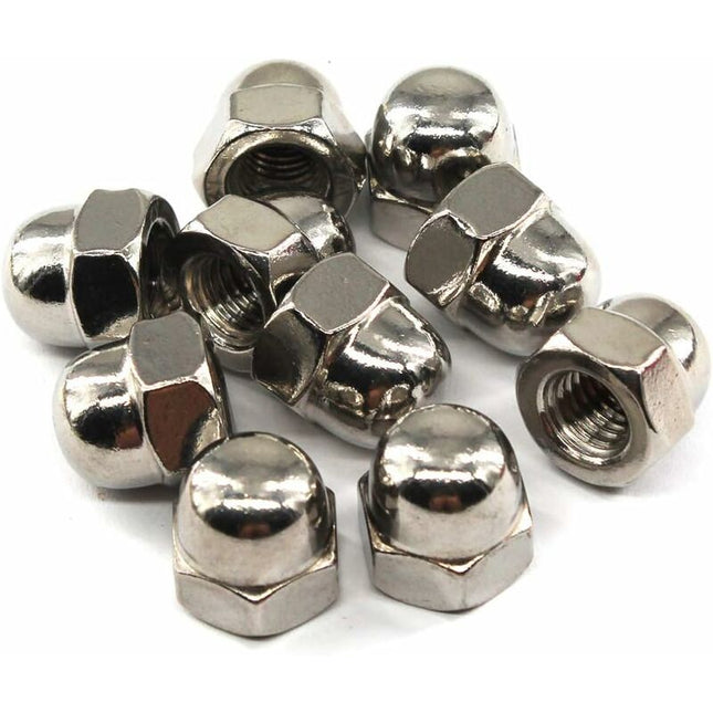 M6 Acorn Cap Nut Hex Nut Set 304 Stainless Steel (30 pcs).
