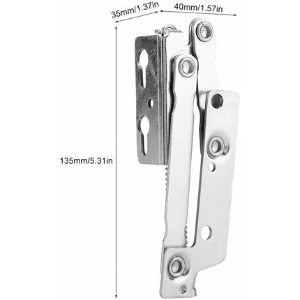 2 pcs Durable Steel Folding Support Hinges For Cupboard, Wardrobe, Cabinet, Door.