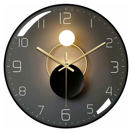 Modern Silent Wall Clock, 30Cm Diameter ROund Digital Quartz Wall Clock, Suitable For Living ROom, Office, Bedroom,.