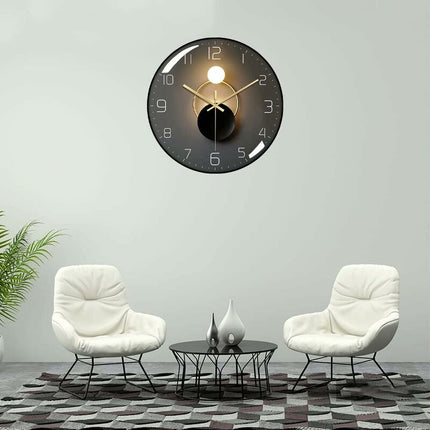 Modern Silent Wall Clock, 30Cm Diameter ROund Digital Quartz Wall Clock, Suitable For Living ROom, Office, Bedroom,.