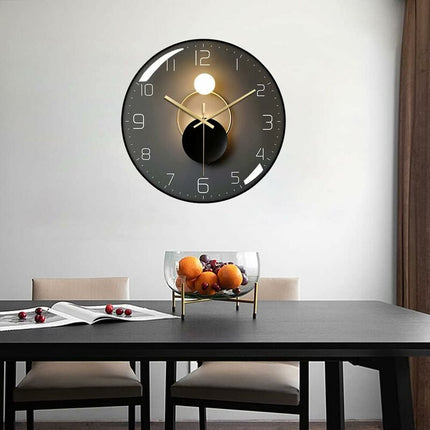 Modern Silent Wall Clock, 30Cm Diameter ROund Digital Quartz Wall Clock, Suitable For Living ROom, Office, Bedroom,.