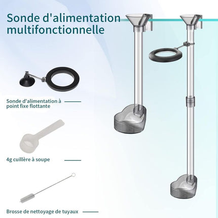 Assembled Feeding Tube, Aquarium Feeding Tube, Two Feeding Positions For Upper And Lower Fish (20-37Cm).