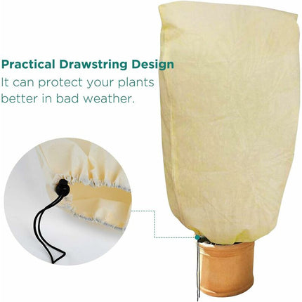 2 Pieces Plant Winter Protection Bags Winter Protection For Potted Plants, Beige, Solid, 100 X 80 Cm.