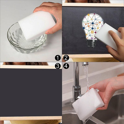 Magic Sponges, 50 pcs Melamine Cleaning Sponge - Magic Eraser For Bathroom, Pool, Kitchen, Floor, Wall - White 10X7X3Cm.