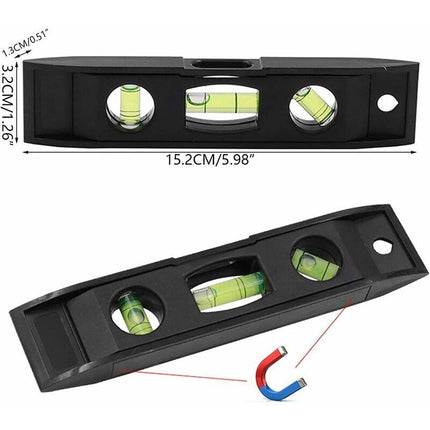 Compact Level, 3 Level Magnetic Level Bubble Measuring Tool Abs And Acrylic Level Measuring Tool.