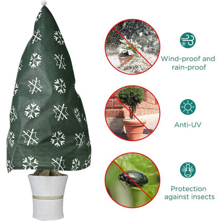 2 Piece Plant Winter Protection Bag Winter Protection For Potted Plants, Beige, Solid, 110X80 Cm.