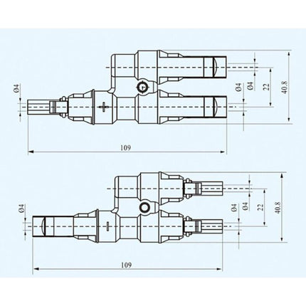 Solar Panel Mc4 Branch Connectors T/Y Cable Splitter Fitting.