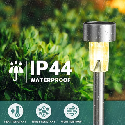Colorful Outdoor Solar Garden Lights Stainless Steel LED Lights 12 pcs Wireless For Outdoor，4.529.5Cm.
