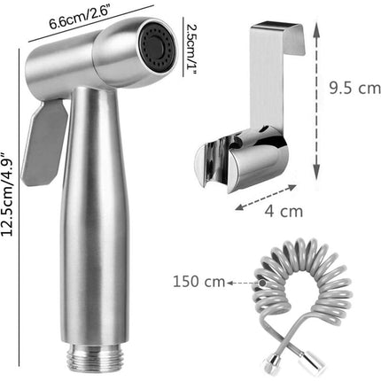 High Quality Toilet Bidet Kit With Water Tank Hook And 59" Abs Telescopic Flexible Shower Hose For DAily Personal.