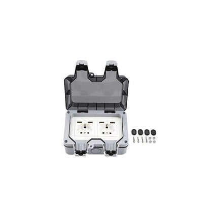 Outdoor Double Wall Socket With Usb Waterproof Heavy Duty Electrical Outlet With Wall Box (Double).