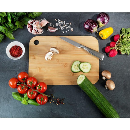 Bamboo Cutting Board M - Kitchen Board, Cutting Board With Grip Hole, Blade-Friendly, Bamboo, 30 X 0.8 X 20 Cm, Brown.