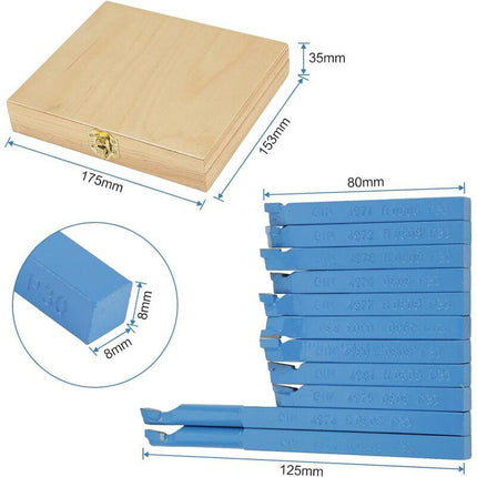 Universal Lathe Tools Milling Cutting Turning Tool Set, 11 pcs Carbide Tipped Cutting Tool Set, High Versatility Lathe.