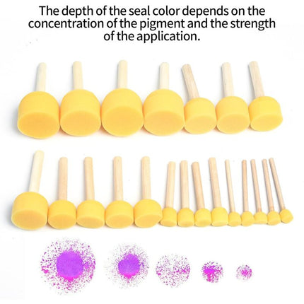 25 Pieces Foam Paint Brushes, Sponge Paint Brushes With Wooden Handle, For Painting Art Craft Pottery Graffiti - 5 Sizes.