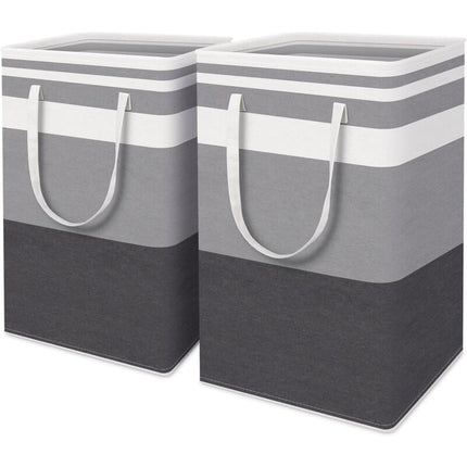 2 Pack Large Foldable Laundry Basket With Easy Carry Handles, Waterproof And Extended Handles For Storing And Carrying.