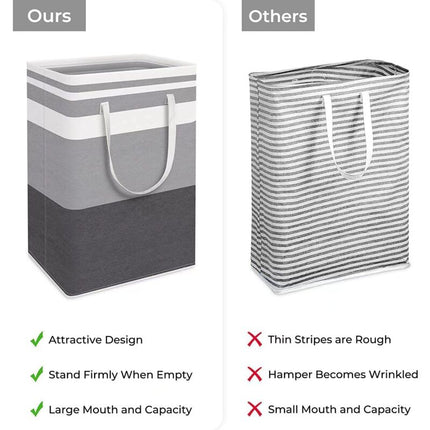 2 Pack Large Foldable Laundry Basket With Easy Carry Handles, Waterproof And Extended Handles For Storing And Carrying.