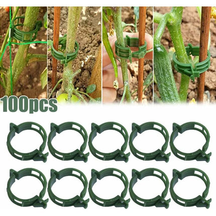 100 pcs Plant Support Clips Tomato Clips Ties Twine Vine Trellis Cages Climbing Plants Vegetables 2.5Cm.