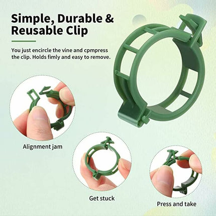 100 pcs Plant Support Clips Tomato Clips Ties Twine Vine Trellis Cages Climbing Plants Vegetables 2.5Cm.