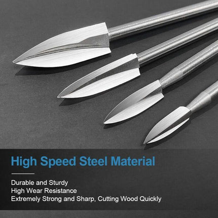 Wood Carving Bit Set For ROtary Tool, 5 Pieces Wood Carving Bits With 1/8 Inch Shank For Diy Woodworking, Engraving,.