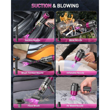 4-In-1 Powerful Cordless Car Vacuum Cleaner, 15Kpa Mini Cordless Handheld Vacuum Cleaner, Dual Filtration System, LED.