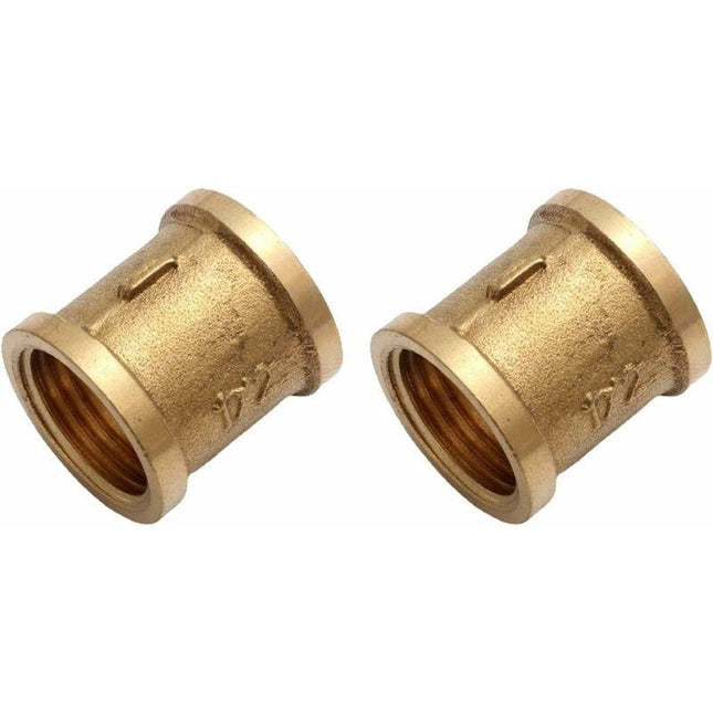 Female Straight Couplings, Female Connector Accessories, Female Connecting Pipe Threads, Female Connectors, 1/2 Brass.