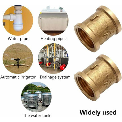 Female Straight Couplings, Female Connector Accessories, Female Connecting Pipe Threads, Female Connectors, 1/2 Brass.