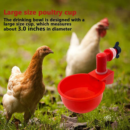6 pcs Automatic Chicken Waterer Supplies Bowl Cups Plastic Bowl, Poultry Water Dispensers Automatic Drinking Water Cups.