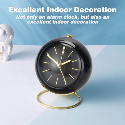 Retro Analog Alarm Clock Non-Ticking With Night Light, Silent, Battery Operated, Easy To Use And Loud Alarm.