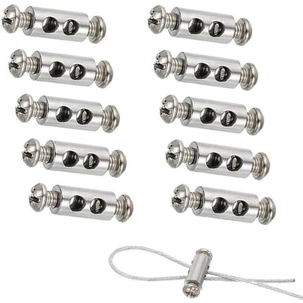 10 pcs Cable Clamps With Screw Terminal Cap, Cable Clips For 1-2Mm Diameter Cable And Wire, Double Ended Cable And.